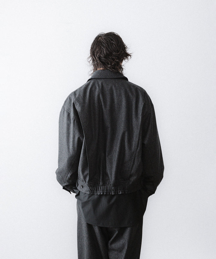 【ANTHEM A】WOOL CASHMERE POPLIN MELTON POCKET BLOUSON - CHARCOAL