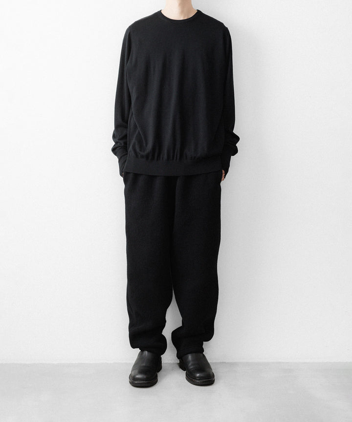 MAYKAM メイカムのSTRUCTURE EYELET CREW NECKのBLACK 公式通販サイトsession福岡セレクトショップ