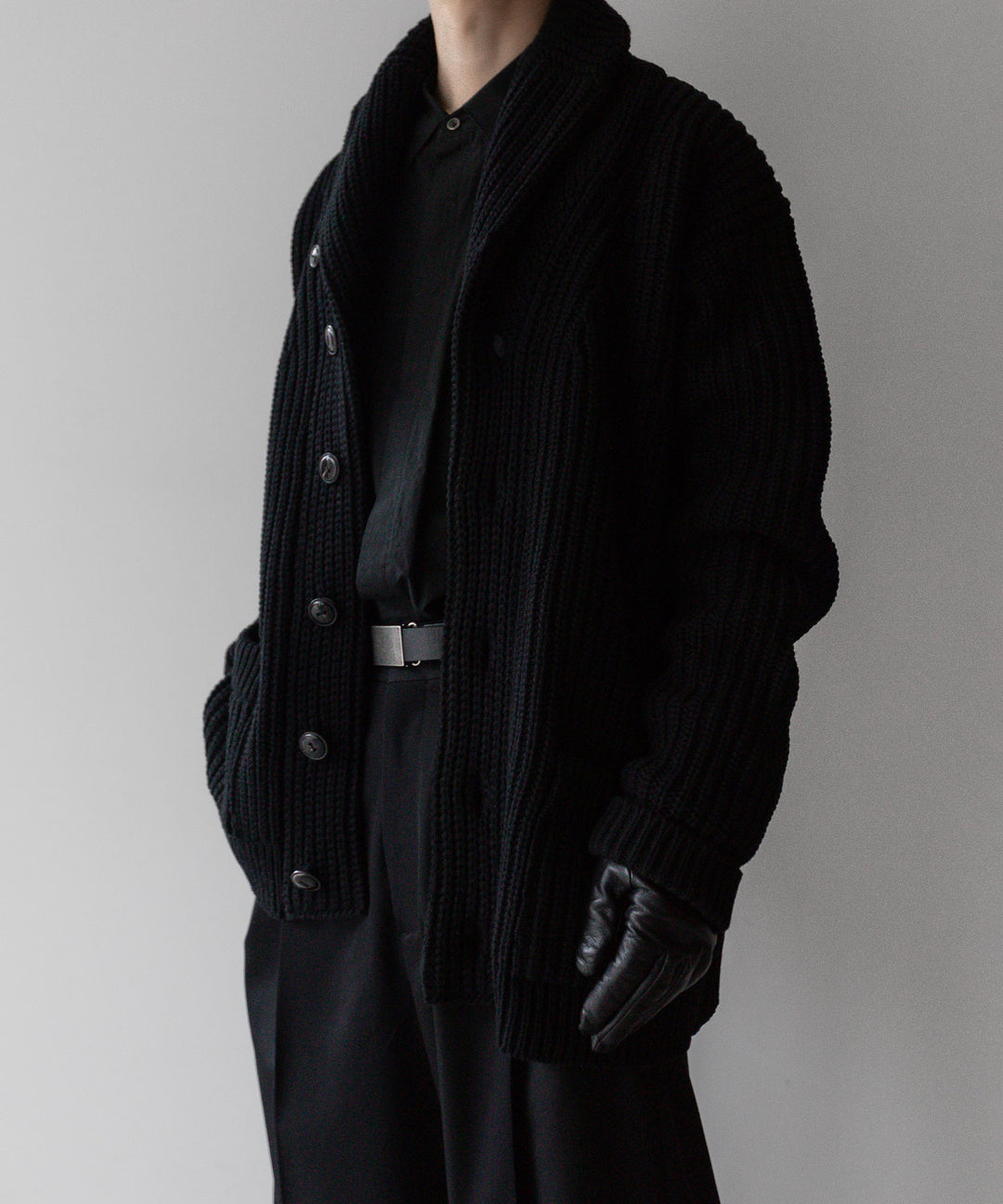 【INTÉRIM】インテリムのHYPER BIG 30s 3GG HEAVY SHAWL COLLAR CARDIGAN - BLACK 公式通販サイトsession福岡セレクトショップ