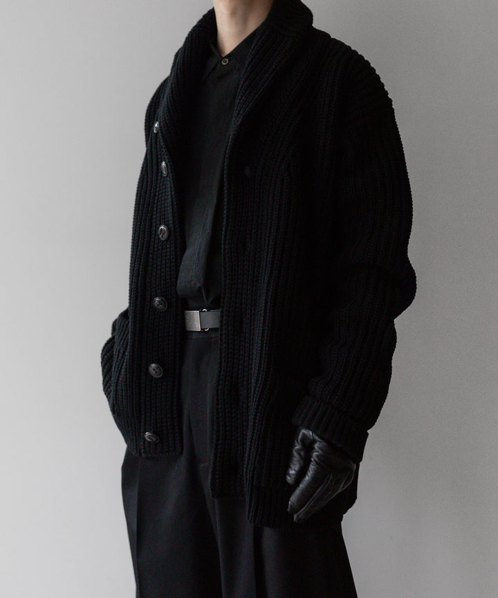 【INTÉRIM】インテリムのHYPER BIG 30s 3GG HEAVY SHAWL COLLAR CARDIGAN - BLACK 公式通販サイトsession福岡セレクトショップ
