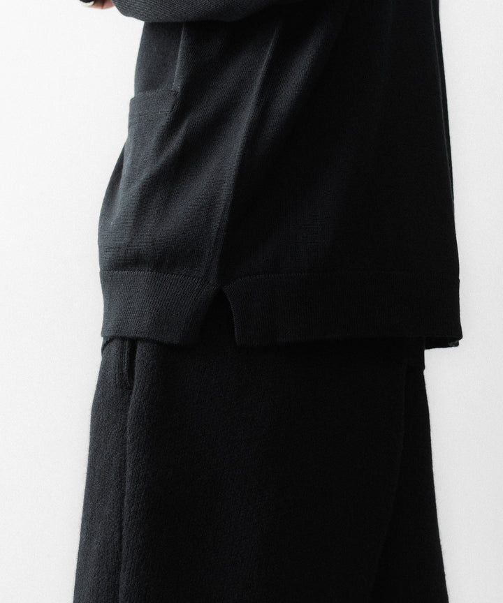 MAYKAM メイカムのSTRUCTURE EYELET CARDIGANのBLACK 公式通販サイトsession福岡セレクトショップ