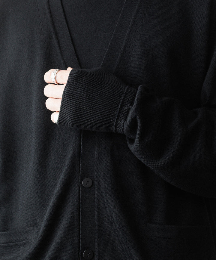 MAYKAM メイカムのSTRUCTURE EYELET CARDIGANのBLACK 公式通販サイトsession福岡セレクトショップ
