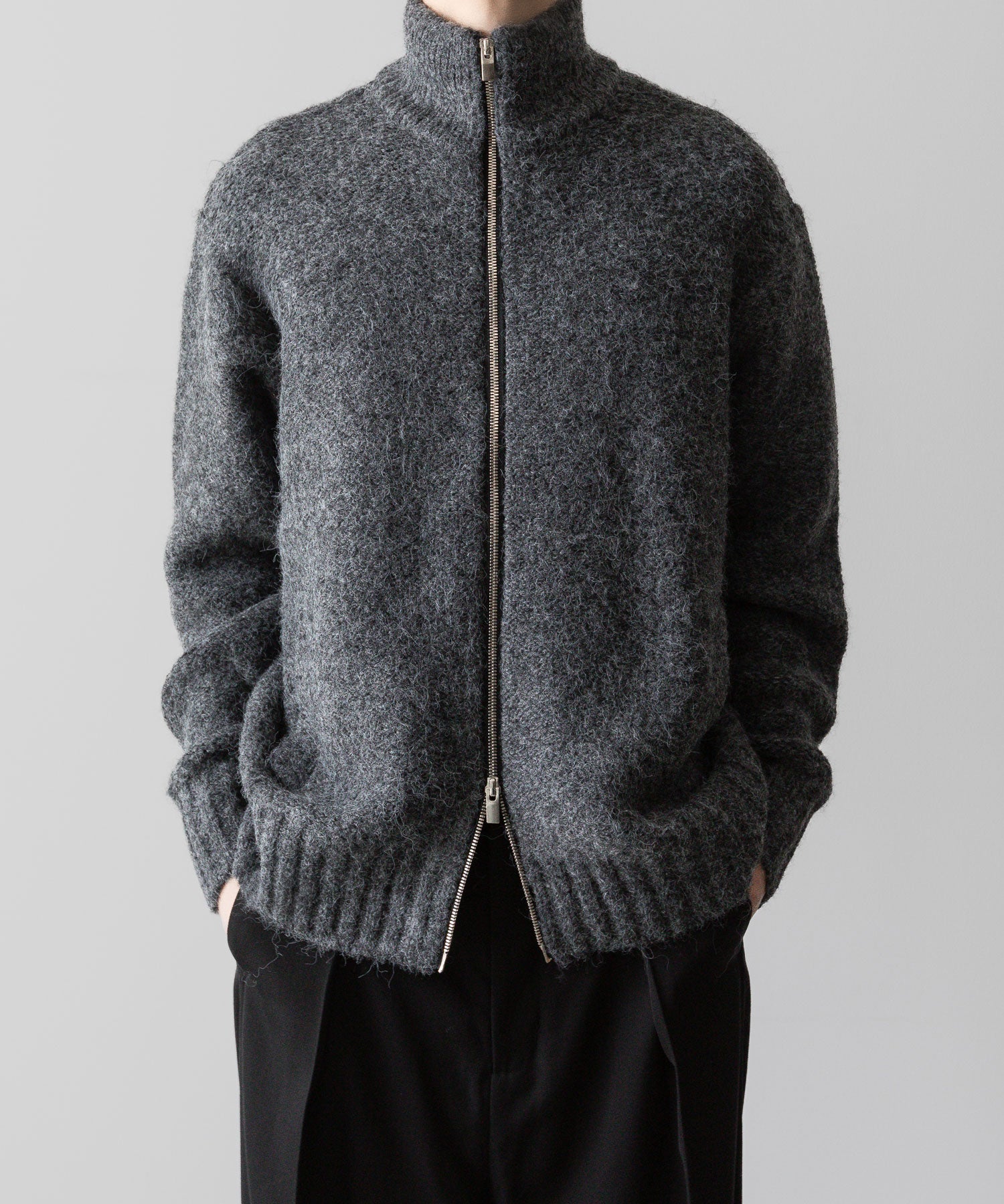 VEIN ヴェインのSHAGGY KNIT DRIVERS JACKET - X.GRAYの公式通販サイトsession福岡セレクトショップ