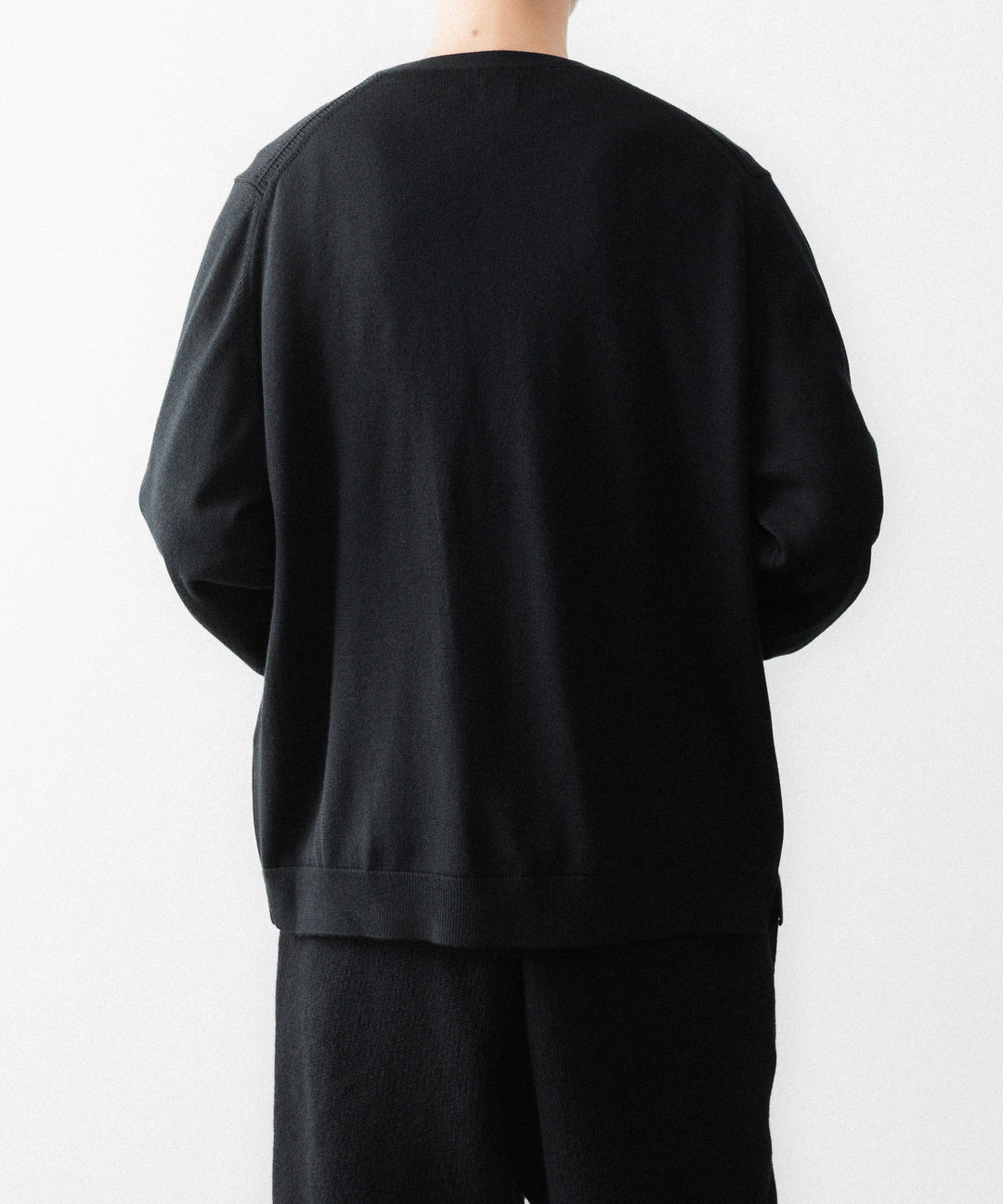 MAYKAM メイカムのSTRUCTURE EYELET CARDIGANのBLACK 公式通販サイトsession福岡セレクトショップ