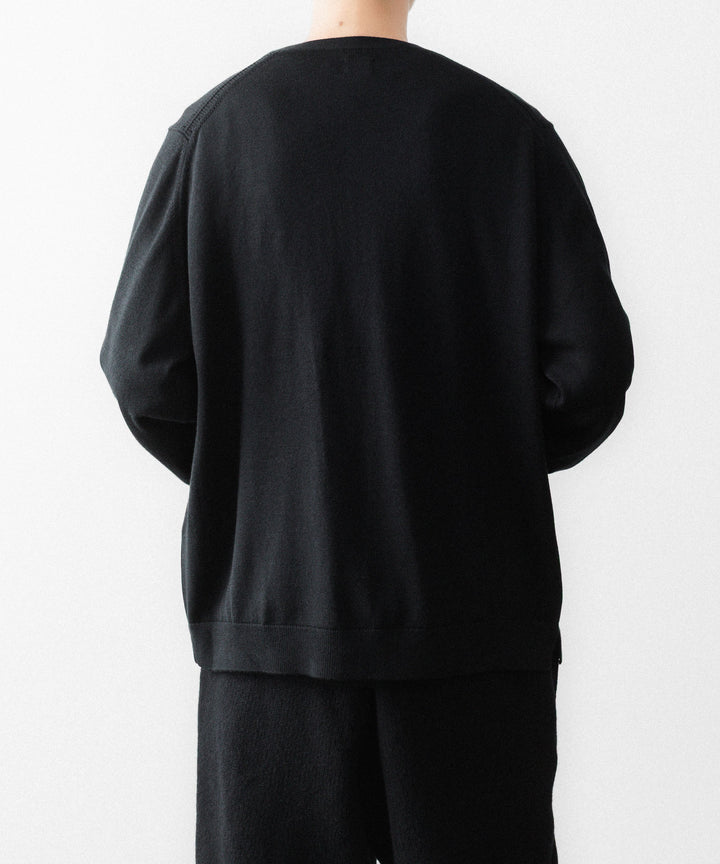 MAYKAM メイカムのSTRUCTURE EYELET CARDIGANのBLACK 公式通販サイトsession福岡セレクトショップ