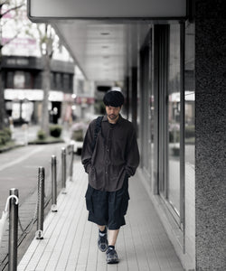ssstein / シュタイン】CUPRO TWILL OVERSIZED LS SHIRT - DARK BROWN