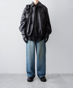 ssstein / シュタイン】COW LEATHER VINTAGE ZIP JACKET - BLACK