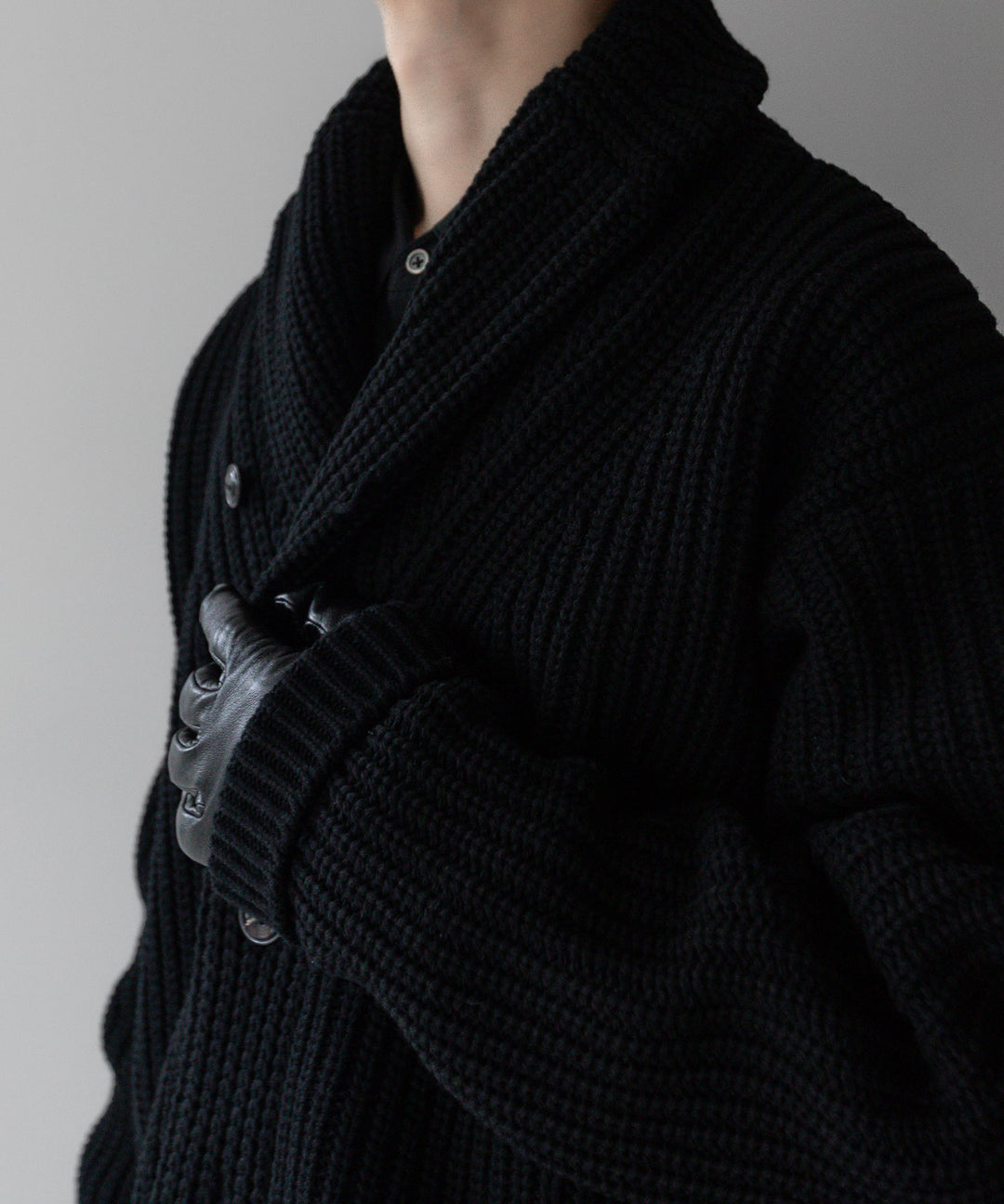 【INTÉRIM】インテリムのHYPER BIG 30s 3GG HEAVY SHAWL COLLAR CARDIGAN - BLACK 公式通販サイトsession福岡セレクトショップ