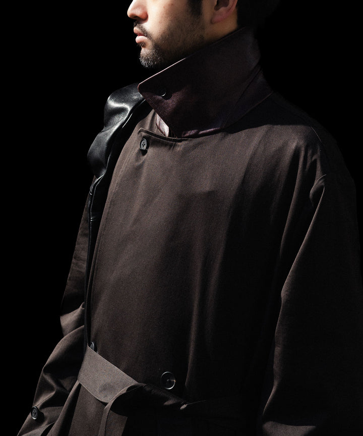 ssstein(シュタイン)のCOTTON SATIN OVERSIZED DOUBLE BREASTED COAT - DARK BROWNの公式通販サイトsession福岡セレクトショップ