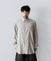 【ssstein】COTTON/SILK OVERSIZED REGULAR COLLAR SHIRT - GREIGE