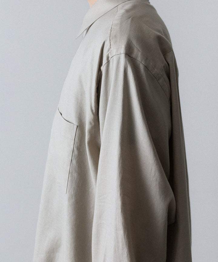 ssstein(シュタイン)のCOTTON/SILK OVERSIZED REGULAR COLLAR SHIRT - GREIGEの公式通販サイトsession福岡セレクトショップ