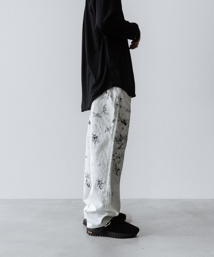 【INTÉRIM】MILK PAINT WWII 1943 HEAVY KIBATA SHUTTLE DENIM JEANS - P.B.WHITE