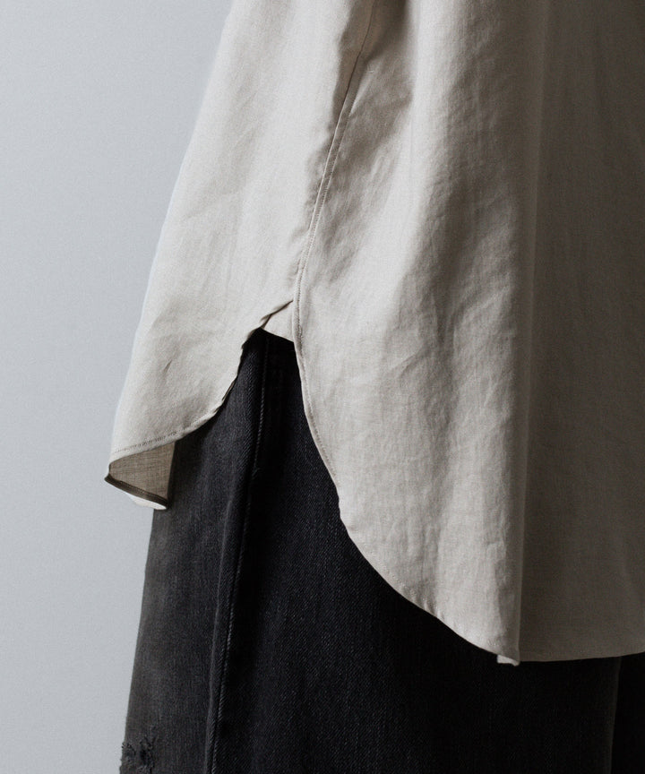 ssstein(シュタイン)のCOTTON/SILK OVERSIZED REGULAR COLLAR SHIRT - GREIGEの公式通販サイトsession福岡セレクトショップ