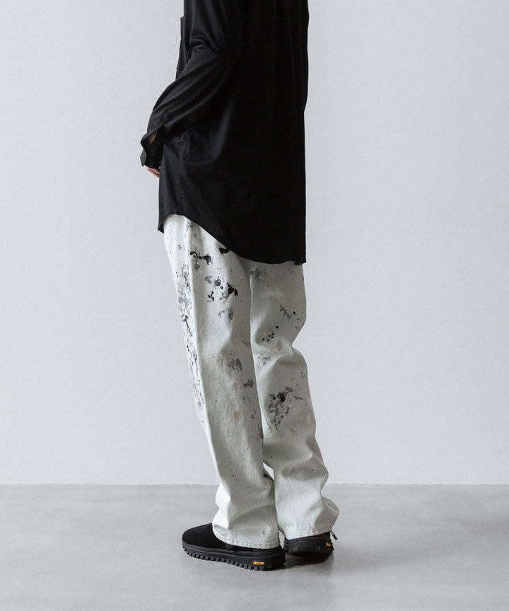 【INTÉRIM】MILK PAINT WWII 1943 HEAVY KIBATA SHUTTLE DENIM JEANS - P.B.WHITE