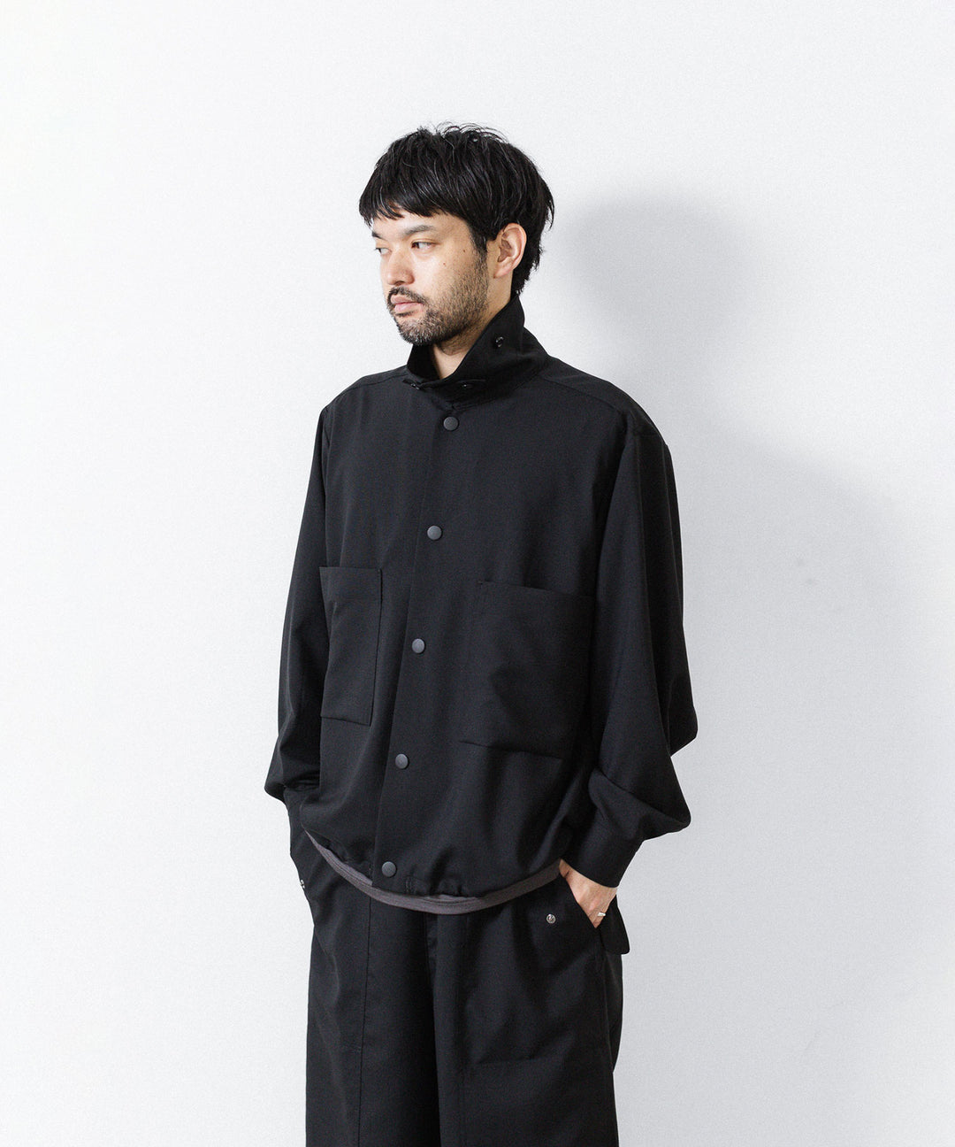 UJOH ウジョーのDRAW CORD SHIRTのBLACK 公式通販サイトsession福岡セレクトショップ