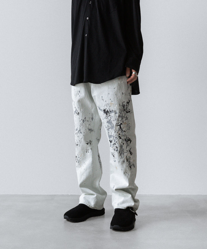 【INTÉRIM】MILK PAINT WWII 1943 HEAVY KIBATA SHUTTLE DENIM JEANS - P.B.WHITE