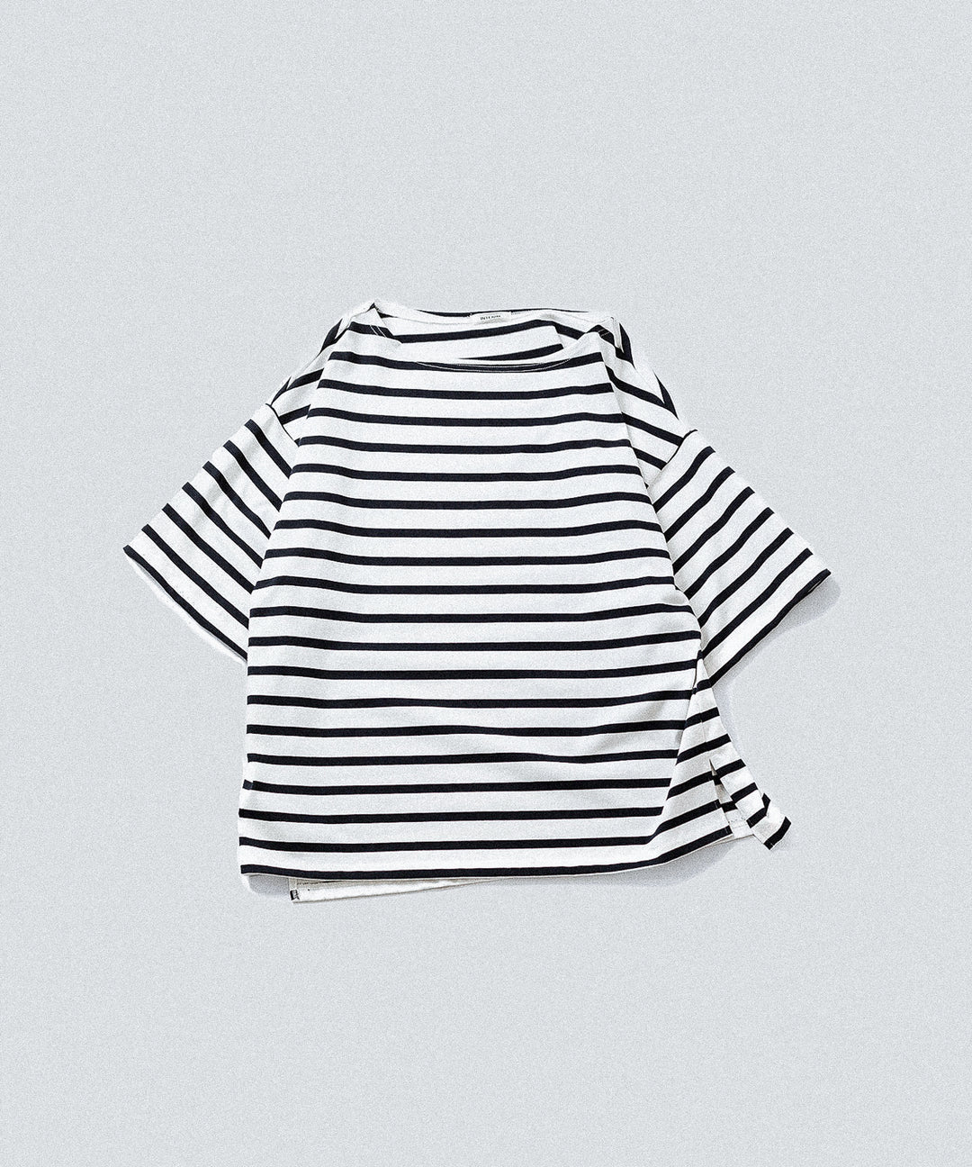 【INTÉRIM】HYPER BIG SUVIN GIZA BASQUE BORDER H/S SHIRT - WHITE×NAVY