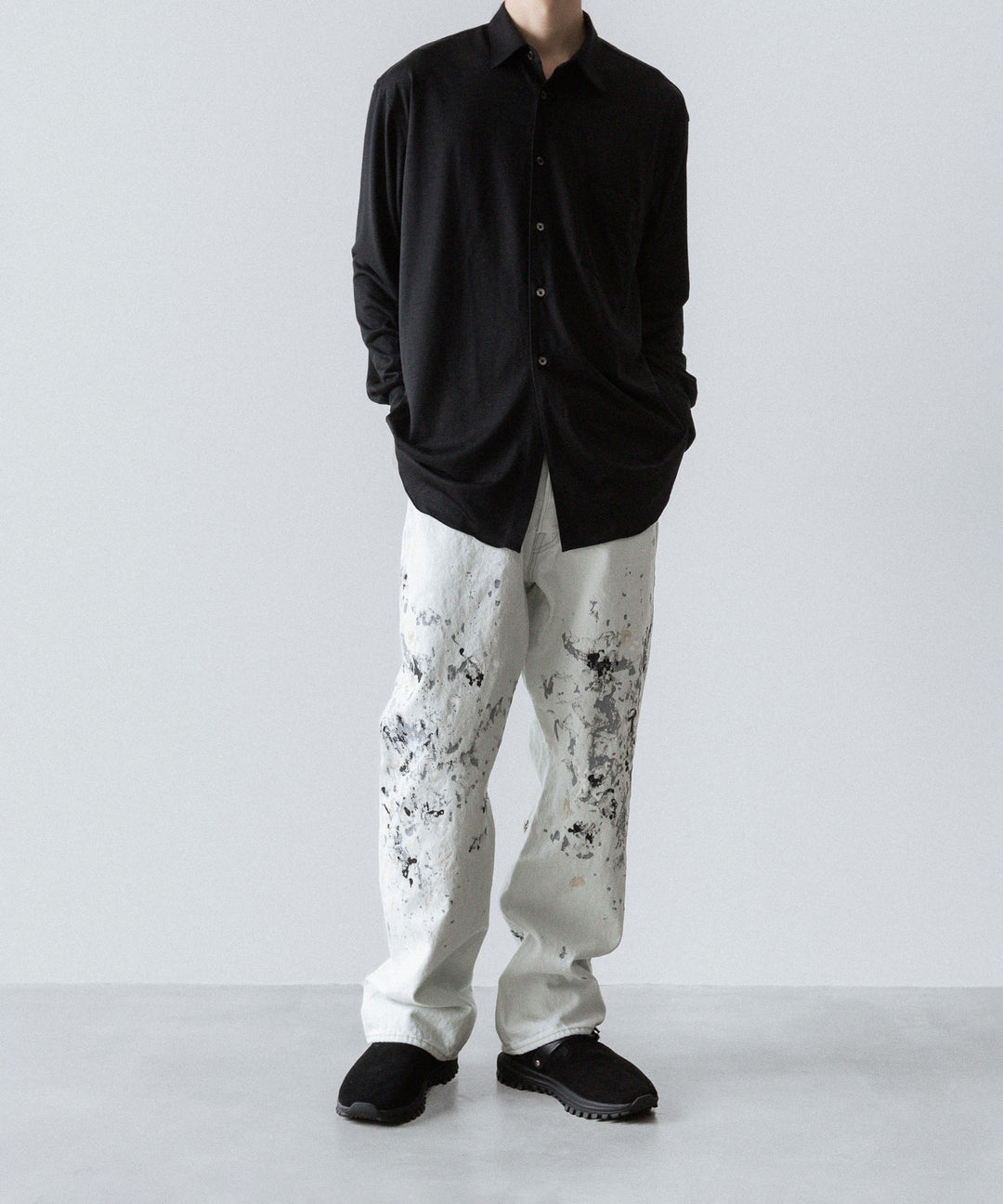 【INTÉRIM】MILK PAINT WWII 1943 HEAVY KIBATA SHUTTLE DENIM JEANS - P.B.WHITE