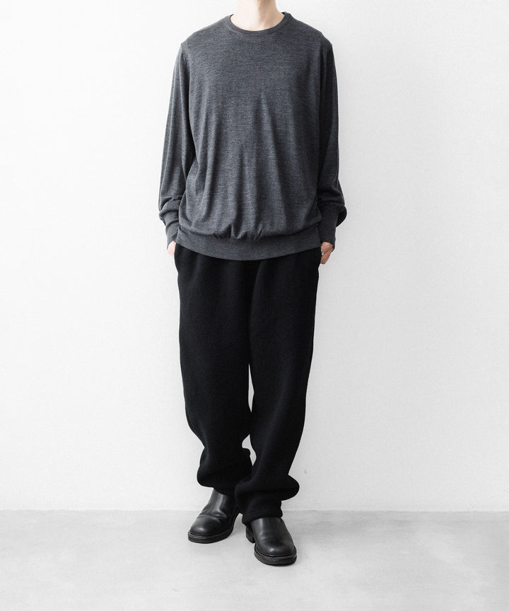 MAYKAM メイカムのSTRUCTURE EYELET CREW NECKのSTONE GREY 公式通販サイトsession福岡セレクトショップ