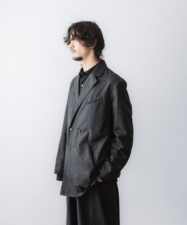 【ANTHEM A】WOOL CASHMERE POPLIN MELTON JACKET - CHARCOAL