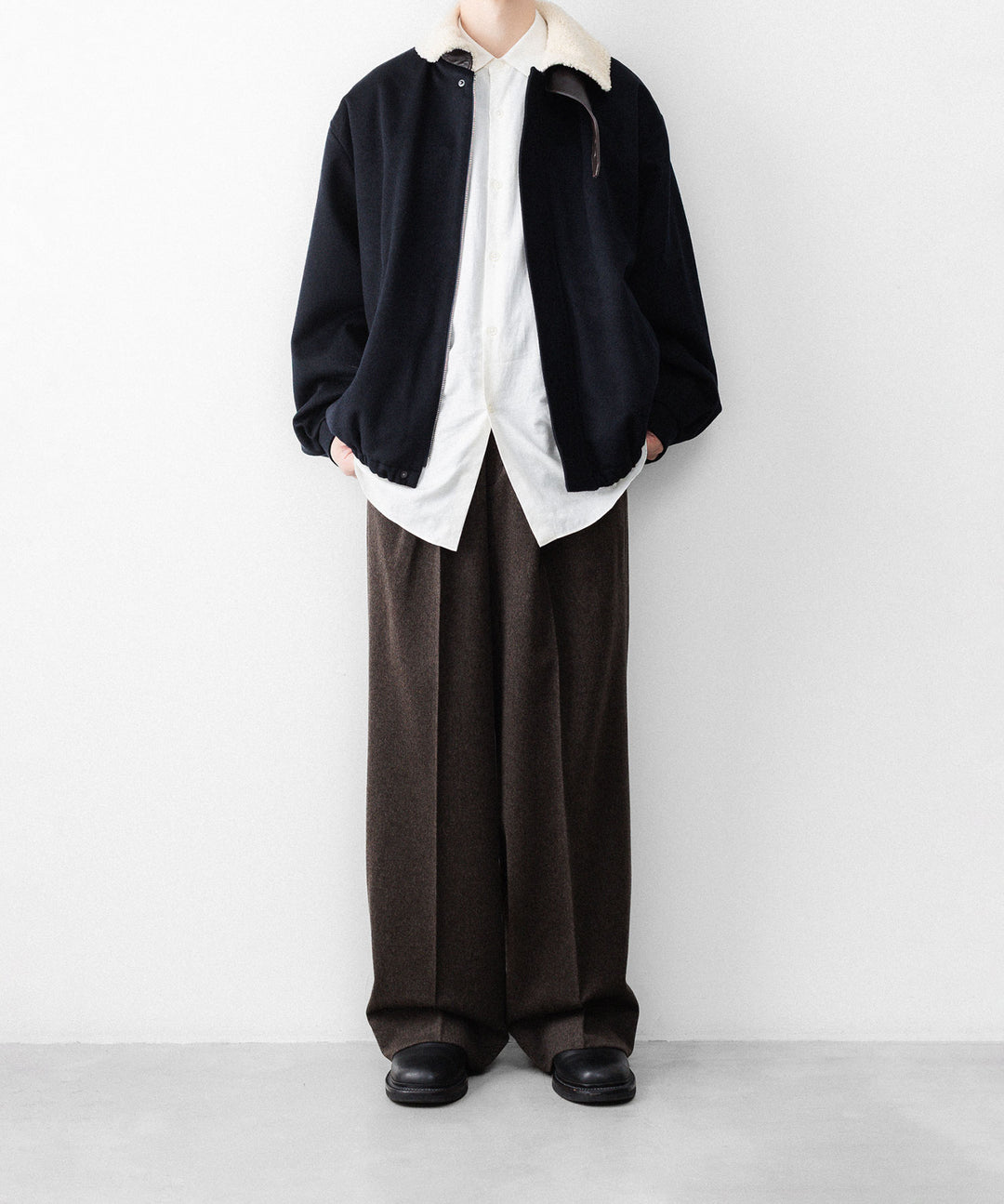 ssstein(シュタイン)のMOUTON COLLAR WOOL CASHMERE PADDED JACKET - DARK NAVYの公式通販サイトsession福岡セレクトショップ