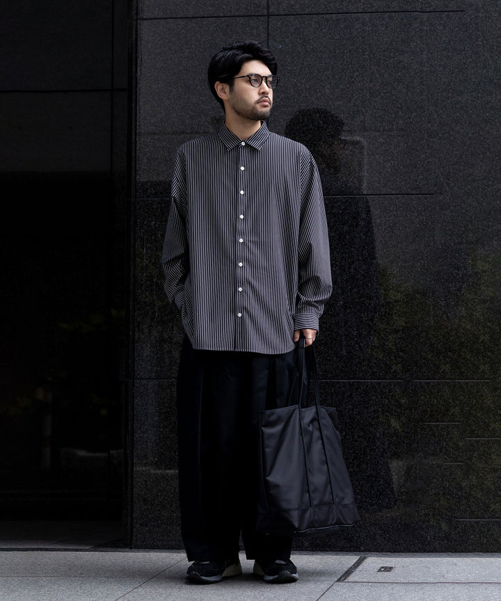 【KANEMASA PHIL.】カネマサのPENCIL STRIPE DRESS JERSEY SHIRT - BLACK SP 公式通販session福岡セレクトショップ