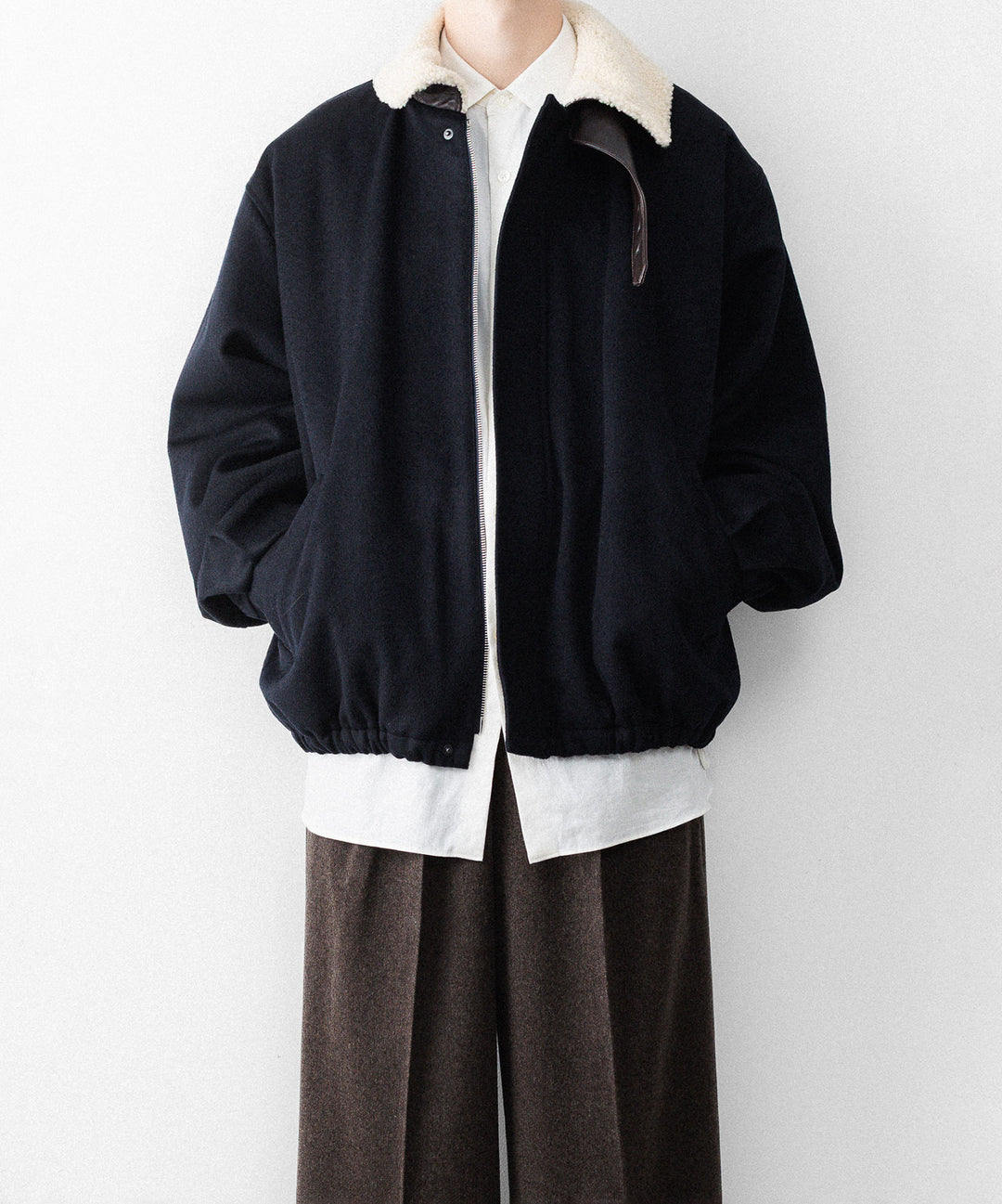 ssstein(シュタイン)のMOUTON COLLAR WOOL CASHMERE PADDED JACKET - DARK NAVYの公式通販サイトsession福岡セレクトショップ