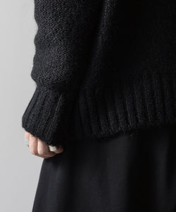 Exclusive【 VEIN 】SHAGGY KNIT DRIVERS JACKET - BLACK