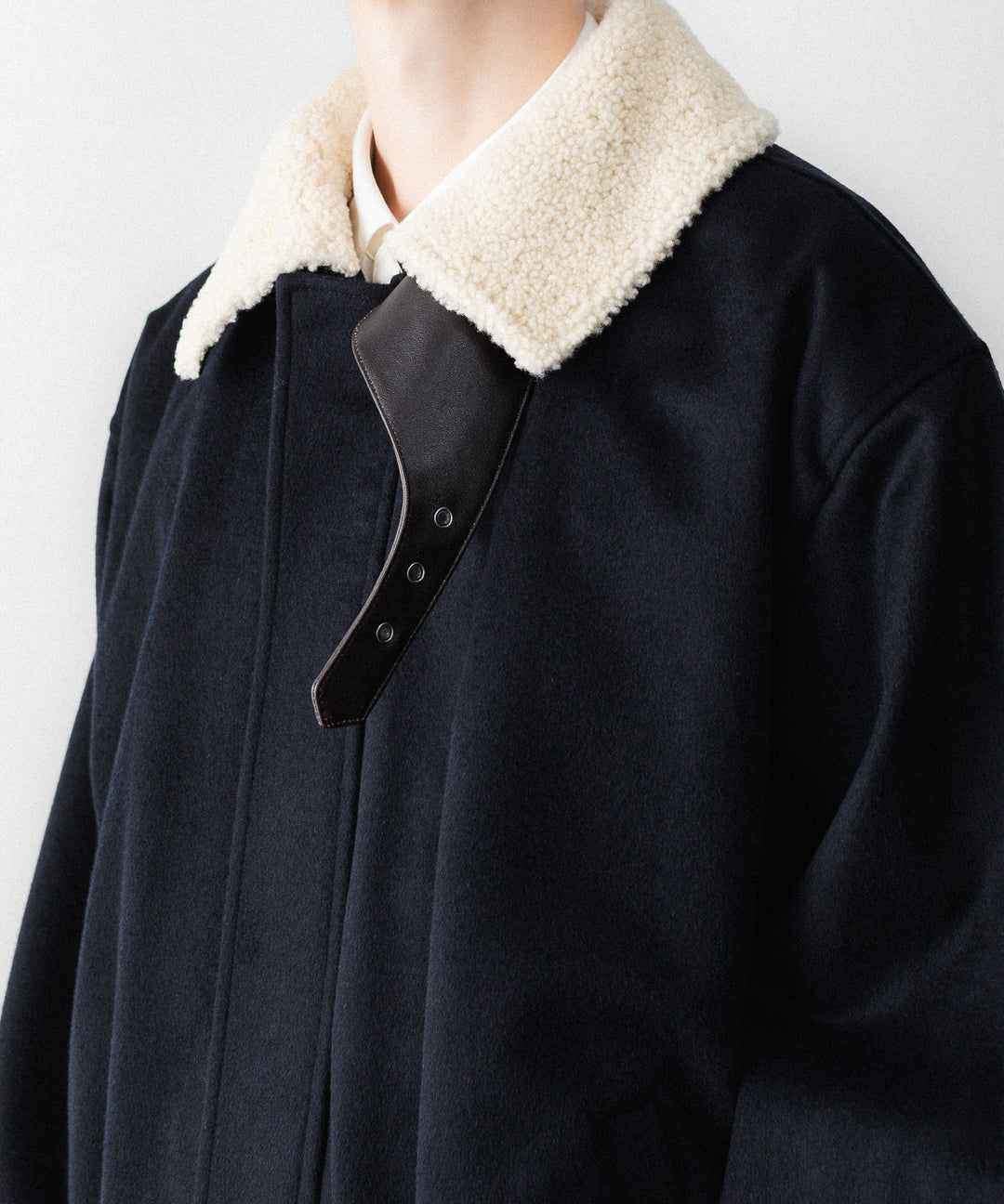 ssstein(シュタイン)のMOUTON COLLAR WOOL CASHMERE PADDED JACKET - DARK NAVYの公式通販サイトsession福岡セレクトショップ