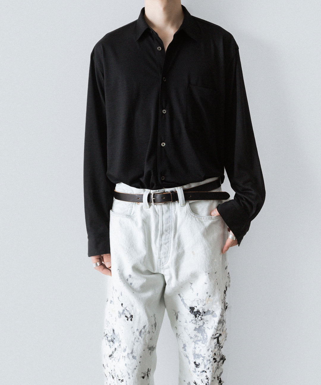 【INTÉRIM】MILK PAINT WWII 1943 HEAVY KIBATA SHUTTLE DENIM JEANS - P.B.WHITE