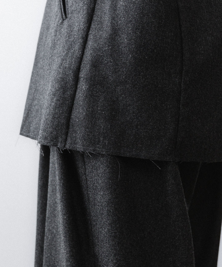【ANTHEM A】WOOL CASHMERE POPLIN MELTON JACKET - CHARCOAL