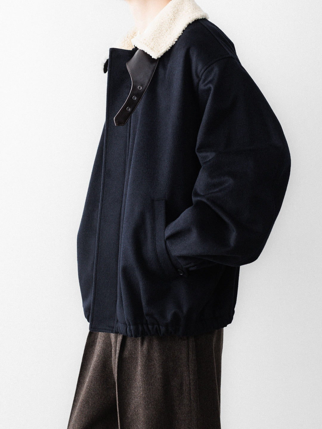 ssstein(シュタイン)のMOUTON COLLAR WOOL CASHMERE PADDED JACKET - DARK NAVYの公式通販サイトsession福岡セレクトショップ