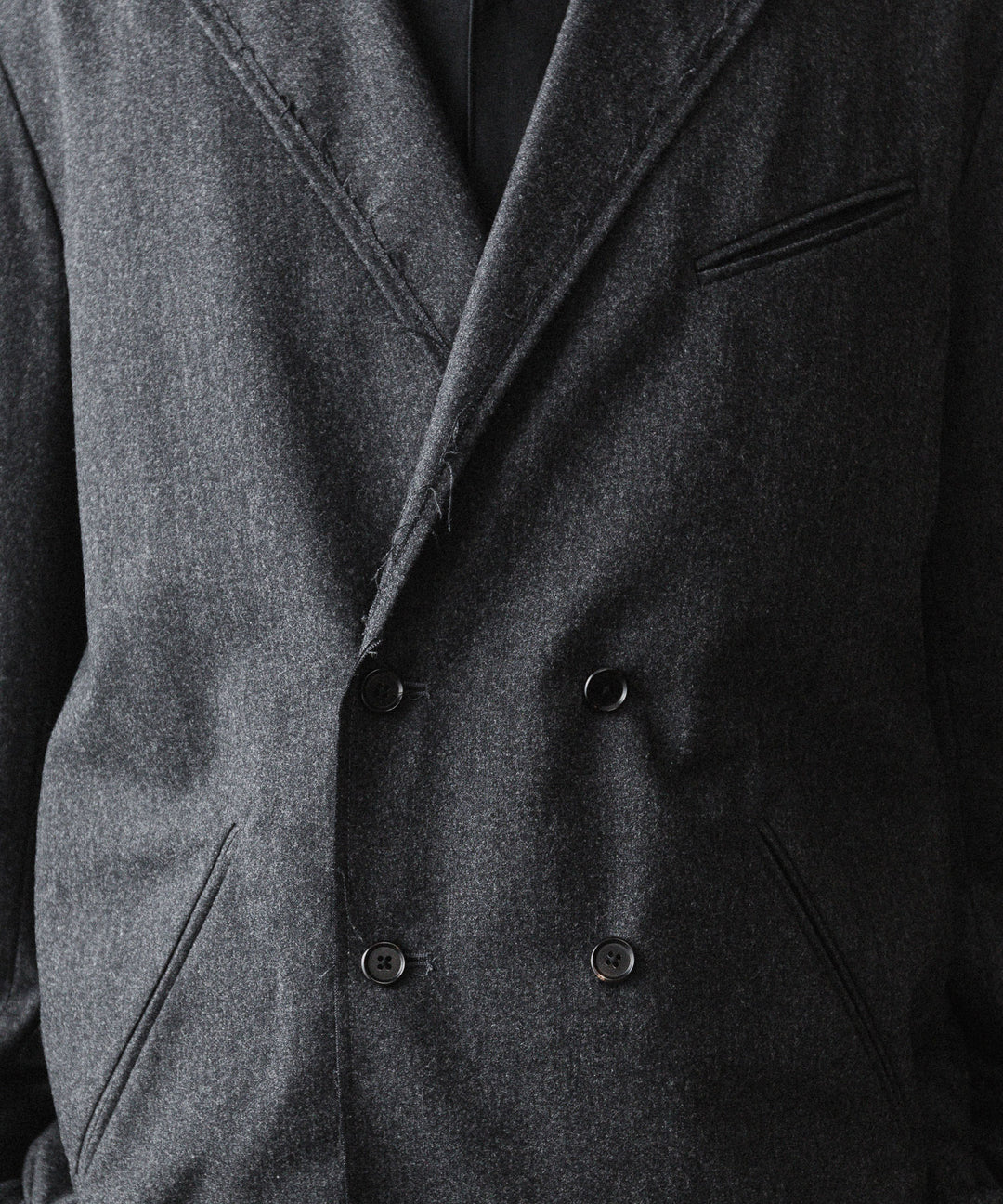 【ANTHEM A】WOOL CASHMERE POPLIN MELTON JACKET - CHARCOAL