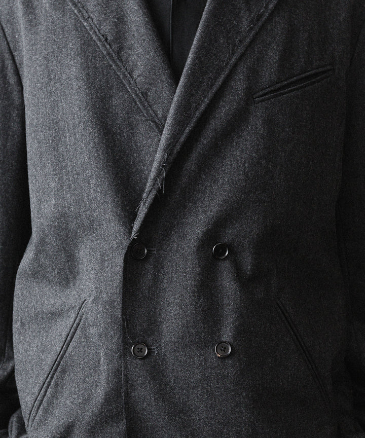 【ANTHEM A】WOOL CASHMERE POPLIN MELTON JACKET - CHARCOAL