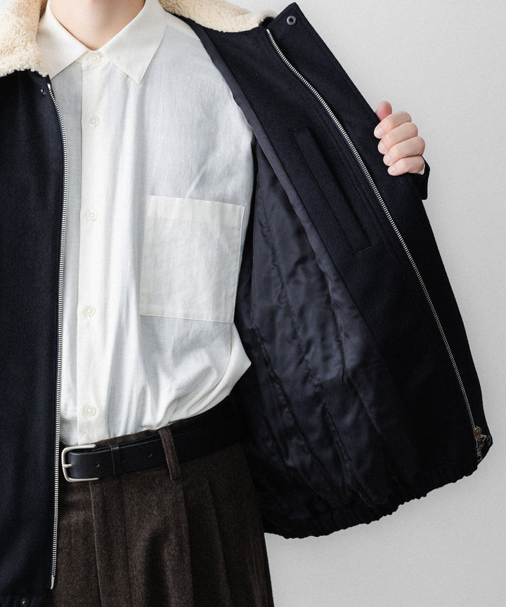 ssstein(シュタイン)のMOUTON COLLAR WOOL CASHMERE PADDED JACKET - DARK NAVYの公式通販サイトsession福岡セレクトショップ