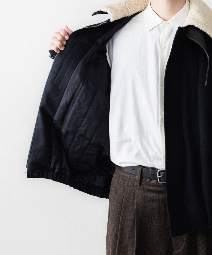 ssstein(シュタイン)のMOUTON COLLAR WOOL CASHMERE PADDED JACKET - DARK NAVYの公式通販サイトsession福岡セレクトショップ