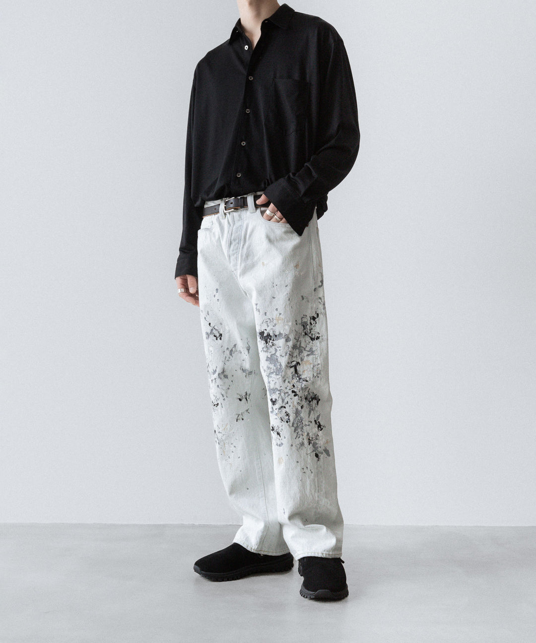 【INTÉRIM】MILK PAINT WWII 1943 HEAVY KIBATA SHUTTLE DENIM JEANS - P.B.WHITE