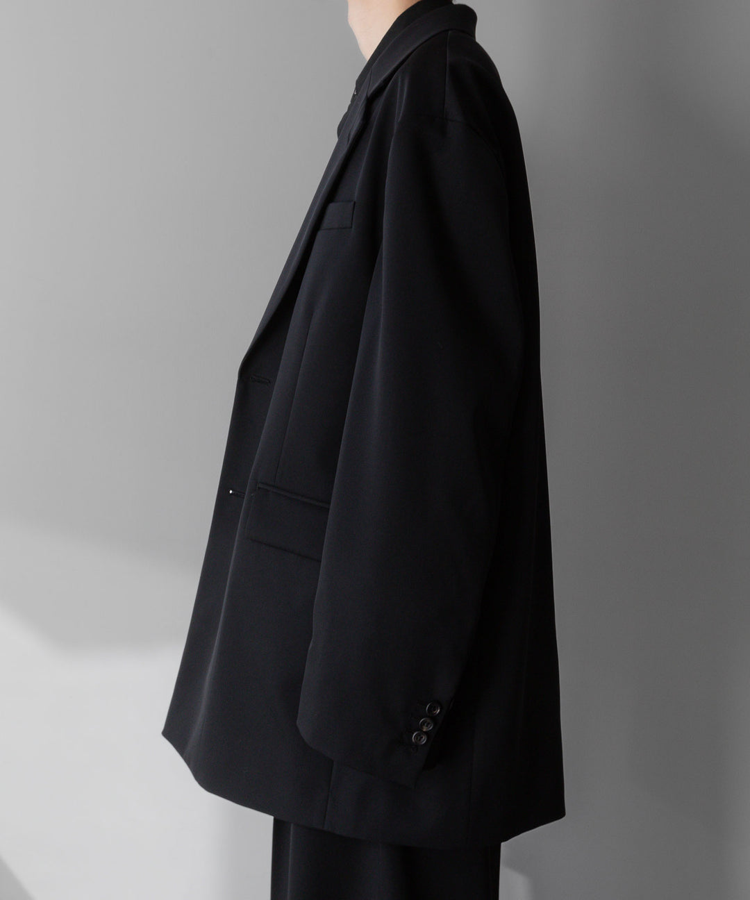 stein(シュタイン)の24SSコレクションOVERSIZED SINGLE BREASTED LONG JACKETのBLACK sessionセッション福岡セレクトショップ 公式通販サイト