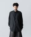 【ssstein】COTTON/SILK OVERSIZED REGULAR COLLAR SHIRT - BLACK