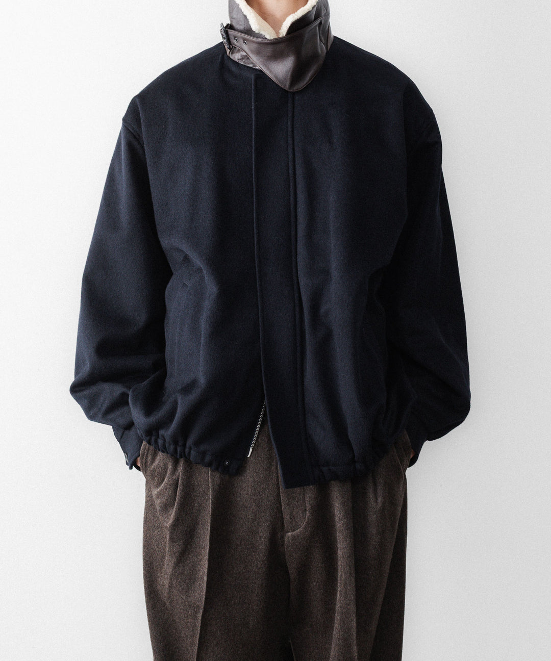 ssstein(シュタイン)のMOUTON COLLAR WOOL CASHMERE PADDED JACKET - DARK NAVYの公式通販サイトsession福岡セレクトショップ