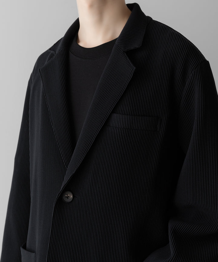 【ssstein】GRADATION PLEATS SINGLE BREASTED JACKET - BLACK