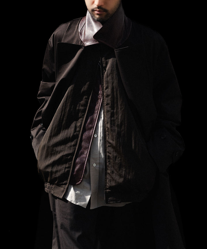 ssstein(シュタイン)のCOTTON SATIN OVERSIZED DOUBLE BREASTED COAT - DARK BROWNの公式通販サイトsession福岡セレクトショップ