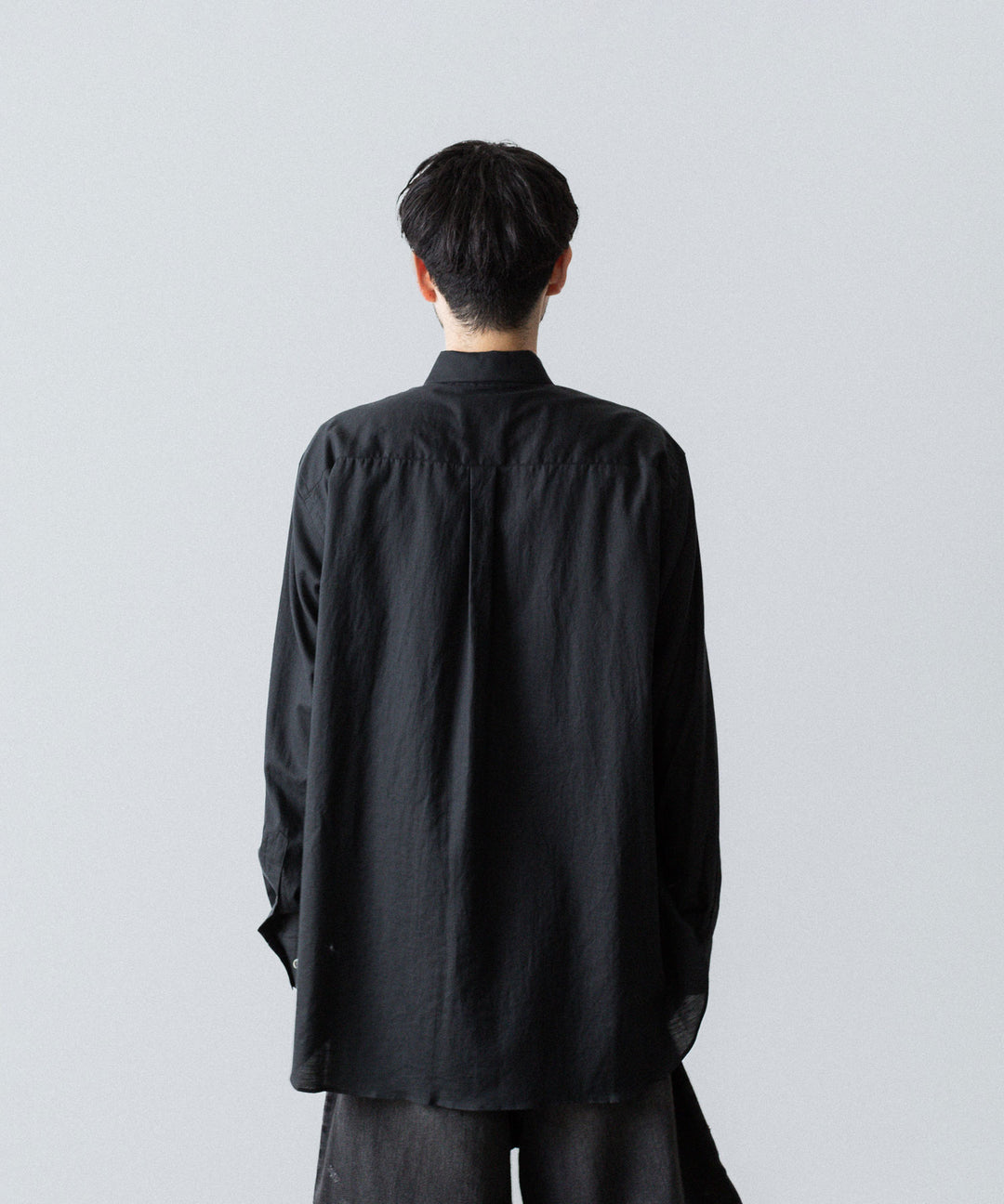 ssstein(シュタイン)のCOTTON/SILK OVERSIZED REGULAR COLLAR SHIRT - BLACKの公式通販サイトsession福岡セレクトショップ