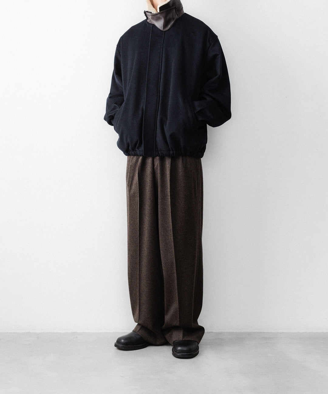 ssstein(シュタイン)のMOUTON COLLAR WOOL CASHMERE PADDED JACKET - DARK NAVYの公式通販サイトsession福岡セレクトショップ