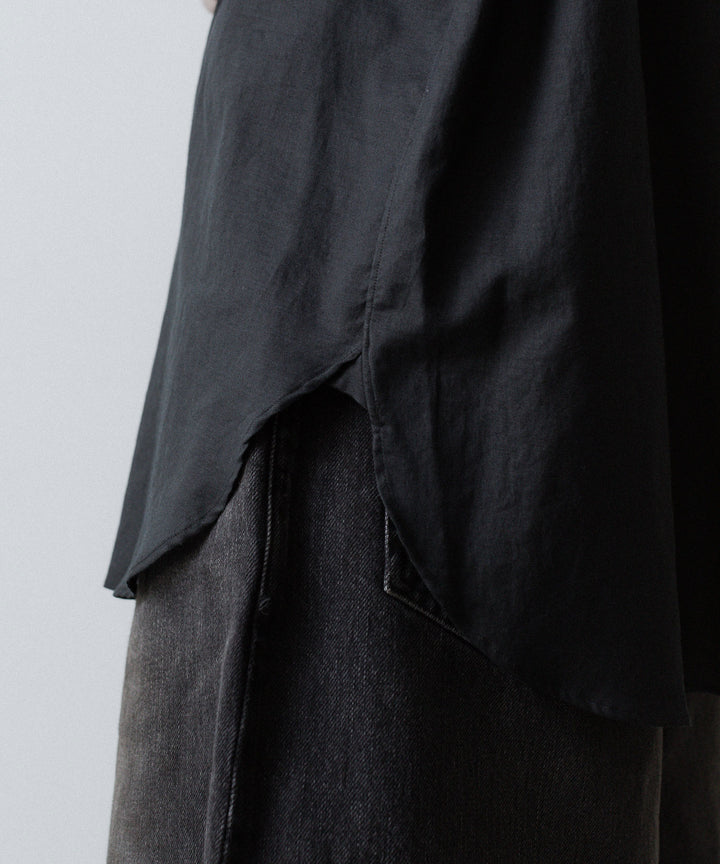 ssstein(シュタイン)のCOTTON/SILK OVERSIZED REGULAR COLLAR SHIRT - BLACKの公式通販サイトsession福岡セレクトショップ