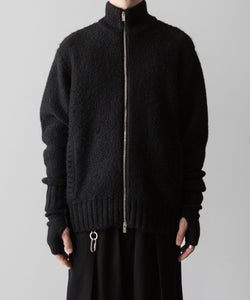 Exclusive【 VEIN 】SHAGGY KNIT DRIVERS JACKET - BLACK