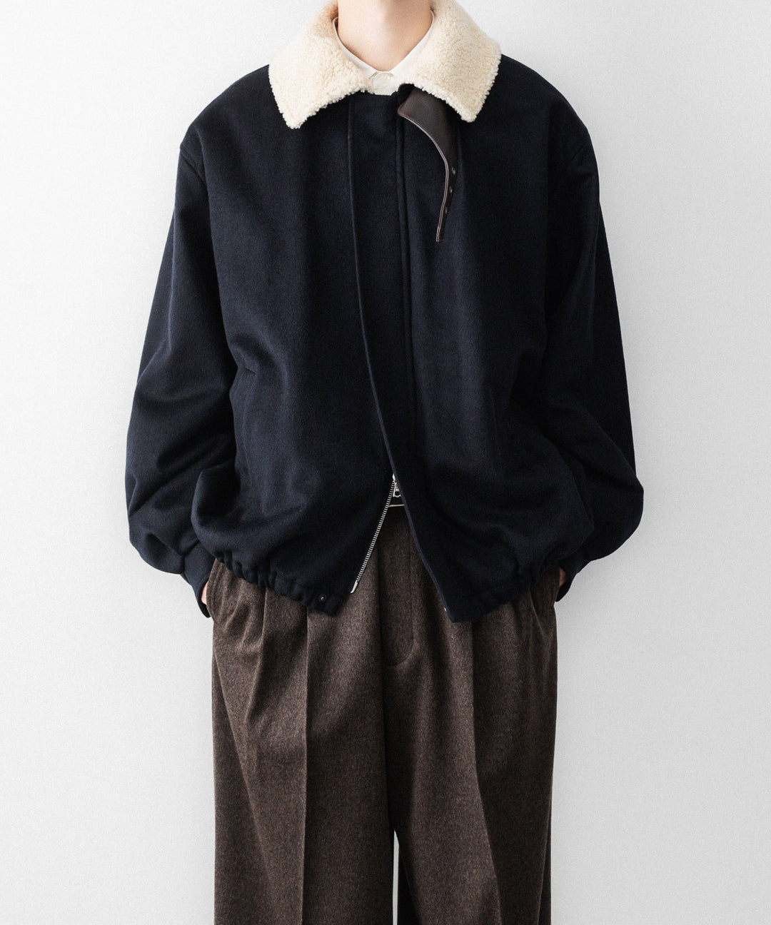 ssstein(シュタイン)のMOUTON COLLAR WOOL CASHMERE PADDED JACKET - DARK NAVYの公式通販サイトsession福岡セレクトショップ