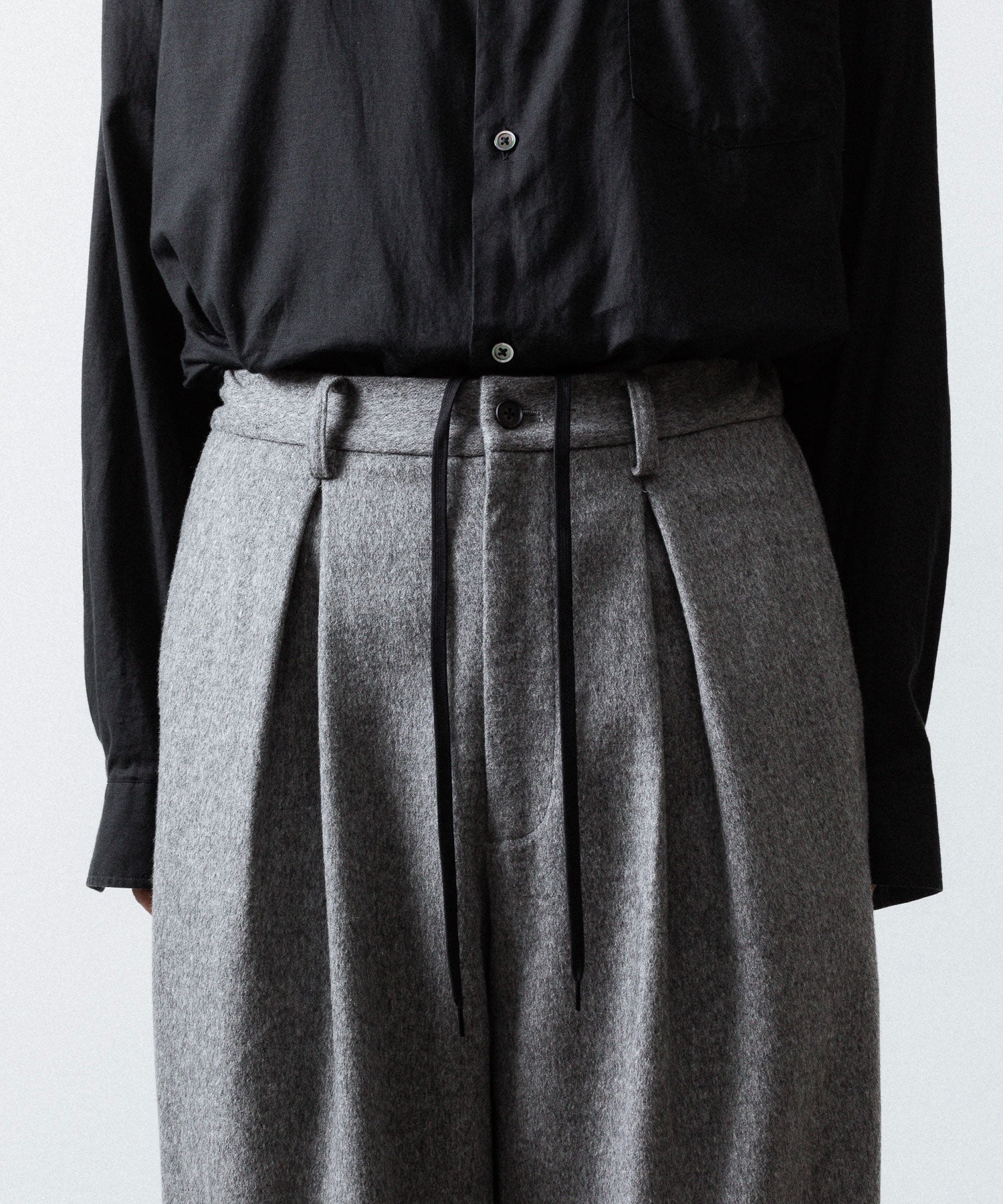 ssstein / シュタイン】W/CA BEAVER EASY WIDE TROUSERS - GREY | 公式