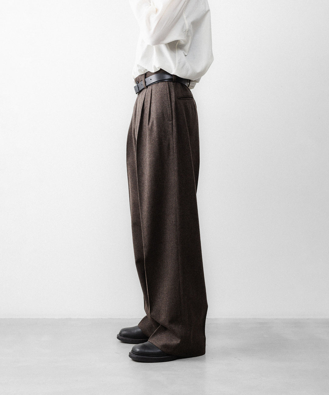 ssstein(シュタイン)のWOOL DOESKIN LONG WIDE TROUSERS - GREY BROWNの公式通販サイトsession福岡セレクトショップ