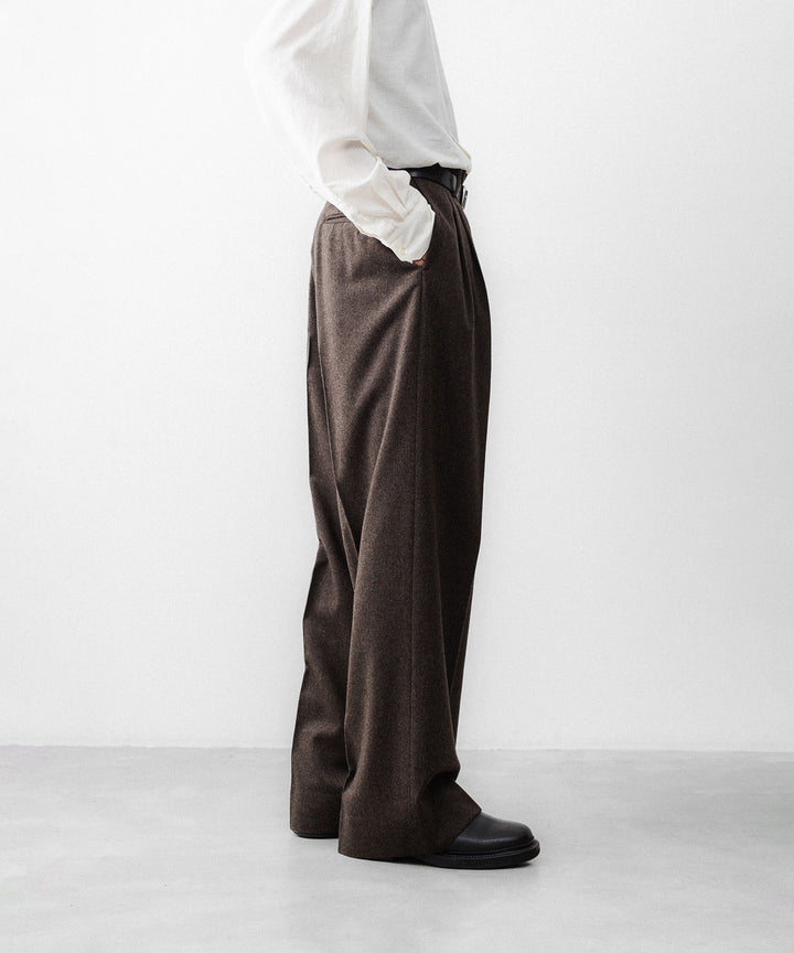 ssstein(シュタイン)のWOOL DOESKIN LONG WIDE TROUSERS - GREY BROWNの公式通販サイトsession福岡セレクトショップ